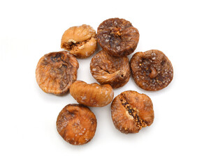 Dried figs on a white background