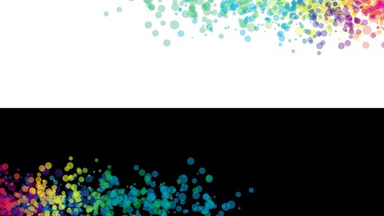 Color dots background on white and black