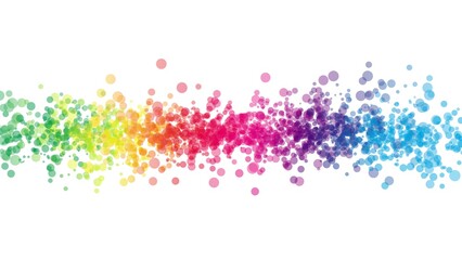 Rainbow dots on white