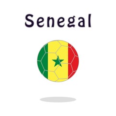 Soccer ball with Senegal flag motif. Vector illustration