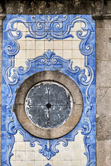 Fototapeta na wymiar religious panels of Azulejos on the wall of the igreja do Carvalhido, Heart of Jesus, in Porto, Portugal