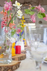 Fototapeta na wymiar The beautiful Danish Easter table decoration