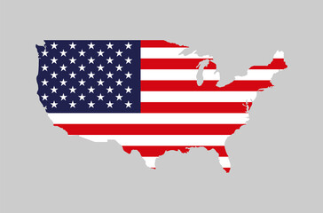 USA map flag vector icon on white background