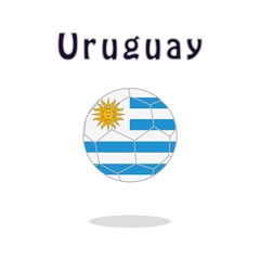 Soccer ball with Uruguay flag motif. Vector illustration