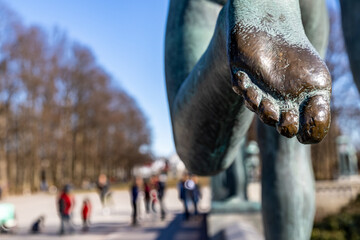 close up of a foot  Viigelandsanlegget, Frognerparken, Oslo, Norway