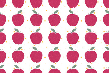 Apple seamless background in scandinavian style. Fruit vector illustration. Wrapping paper. Botanical print. Fabric pattern.