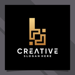 Obraz premium Creative monogram logo design initial letter B with golden style color