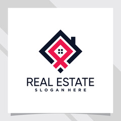 Fototapeta na wymiar Real estate logo design with creative concept