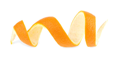 orange skin spiral isolated on white background