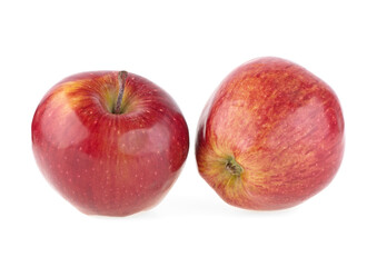 fresh two red apples isolated on white background