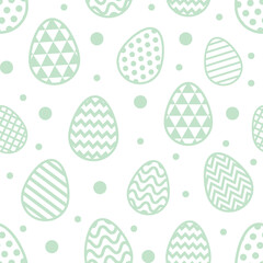 Easter background with decorative eggs. Seamless pattern. Vector