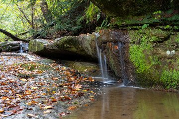 Autumn Waterfall in the Woods
