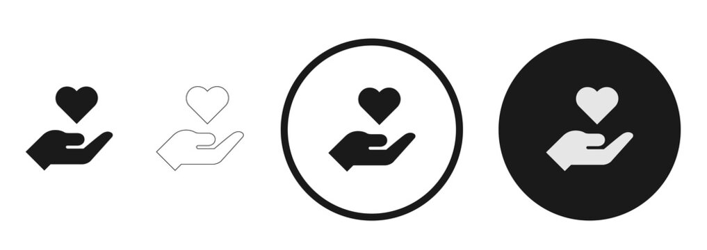 Hand With Heart Icon . Web Icon Set .vector Illustration