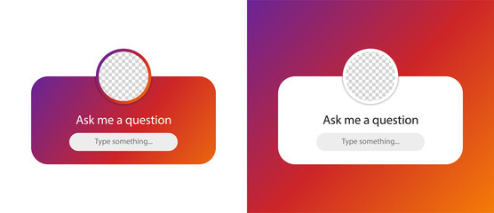 Ask me a question sticker set. Vector template for social media. Vector EPS 10 - obrazy, fototapety, plakaty