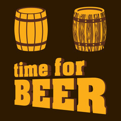 Set of beer barrels with the inscription