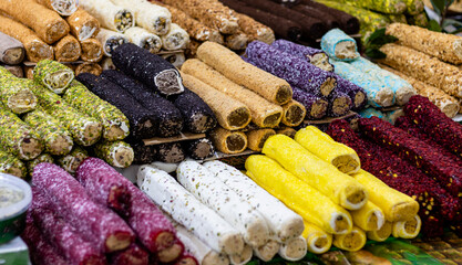 Turkish delight, oriental sweets.