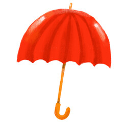 Rainy season red umbrella illustration hand drawn