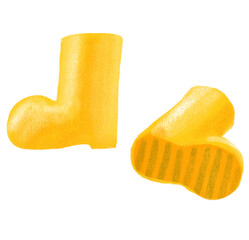 Rainy season yellow boots illustration hand drawn
