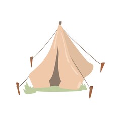 Vector illustration of a tent on a white background. Camping tent. Tent for travel, hiking. © Лёля Михайлова