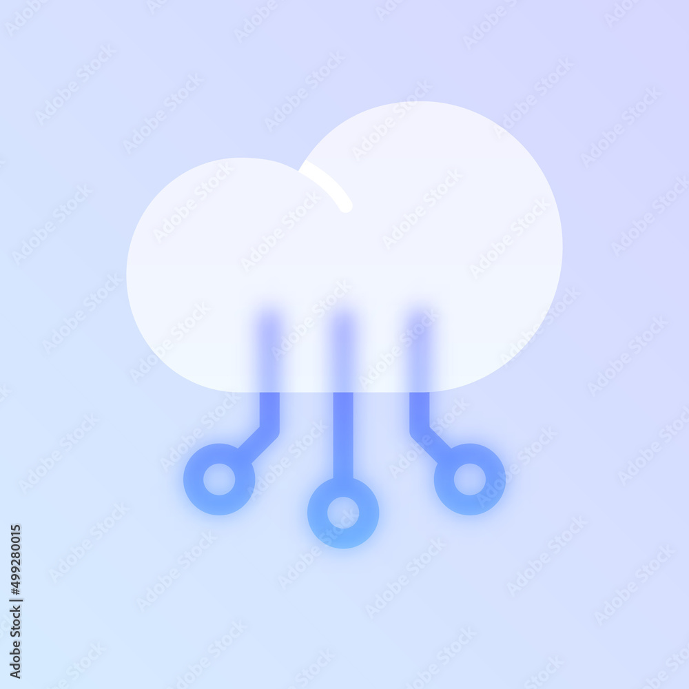 Poster cloud computing glass morphism trendy style icon. cloud computing transparent glass color vector ico