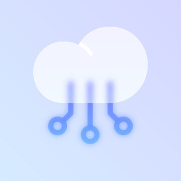cloud computing glass morphism trendy style icon. cloud computing transparent glass color vector icon with blur and purple gradient. for web and ui design, mobile apps and promo business polygraphy