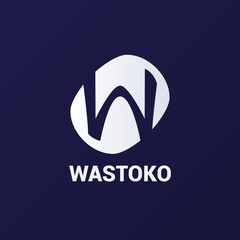 Letter W Logo Vector Design. W Logo With Circle Abstract Emblem Design Concept Abstract Logo on Blue Background