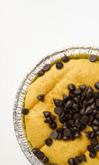 Cup cake chocolate chip on isolated white background