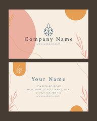 Soft card name boho design