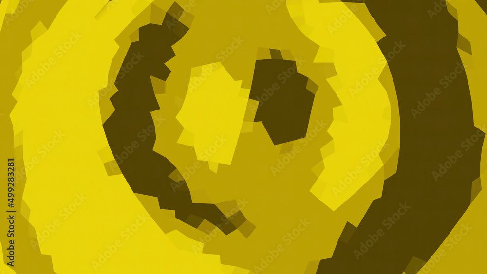 Poster Yellow and red spot in abstraction. Design. Spots that create a wave effect and then they are followed by the same .