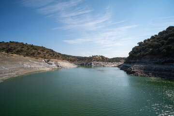 Obraz premium Confluence of the Tagus and Tietar rivers in the Monfrague National Park.