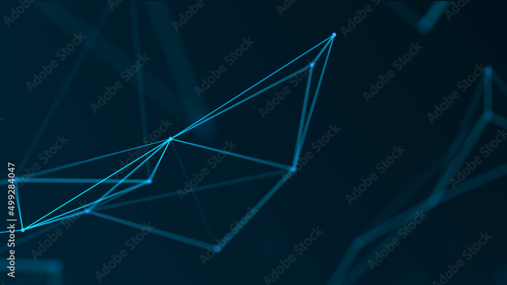 Poster abstract background with connected dots and lines. lines, point, planes in 3d space. background for 