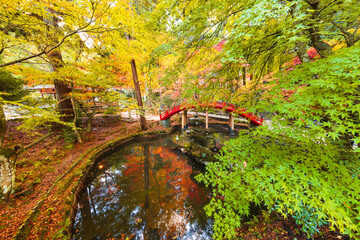 今高野山,龍華寺の紅葉(広島県世羅郡世羅町)