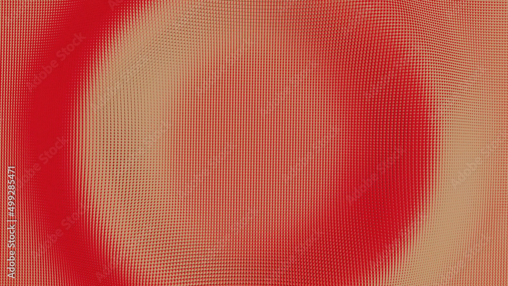 Poster yellow and red spot in abstraction. design. spots that create a wave effect and then they are follow