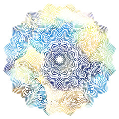マンダラアート(インクアート模様・青・レース)