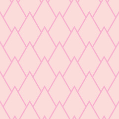 Fish scale pattern with triangles, pink geometric vector repeat