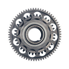 engine gear wheel with cogs, isolated on white
