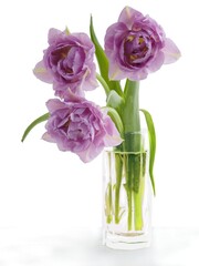 multicolor flowers of tulips at spring close up
