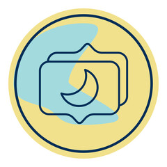 moon and chat balloon icon