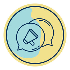 megaphone and chat bubble