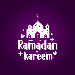 Fototapeta na wymiar Ramadan kareem with mosque islamic lettering