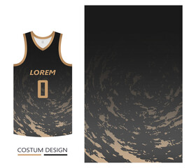basketball jersey pattern design template. black gold abstract background for fabric pattern. basketball, running, football and training jerseys. vector illustration