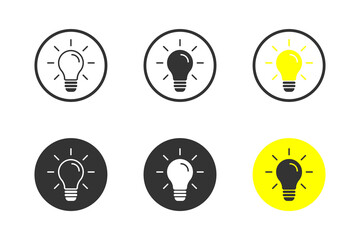 Light bulb icon set. Idea icon. Vector.