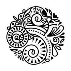 Abstract polynesian tattoo ethnic circle design