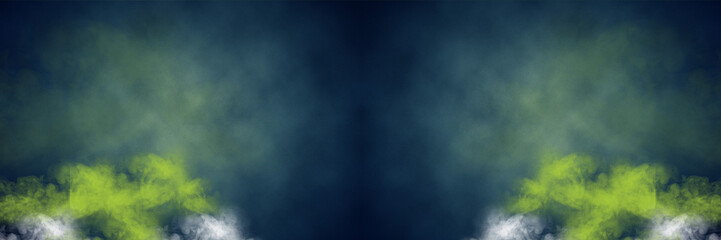 water drops on the green grass smoke style background 