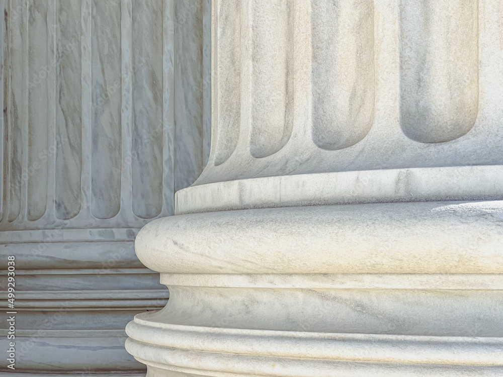 Poster white marble columns detail