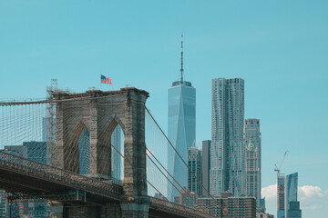 City bridge and city skyline