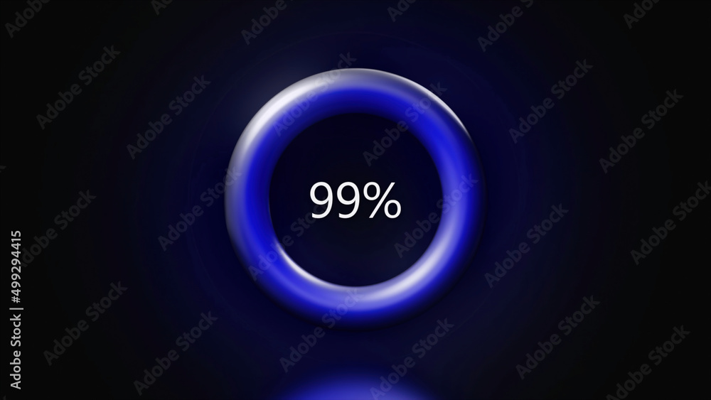 Aufkleber abstract glowing and pulsating ring with loading process. motion. moving circle with raising number 