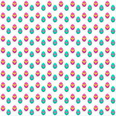 colorful simple vector pixel art beige seamless pattern of cartoon colored easter eggs