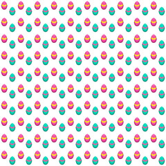 colorful simple vector pixel art beige seamless pattern of cartoon colored easter eggs