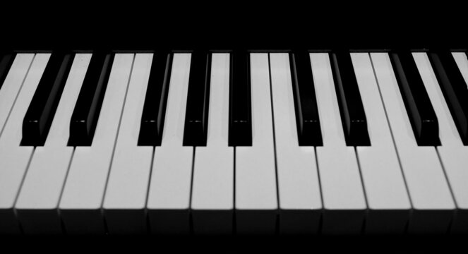 Black and white keys on the piano